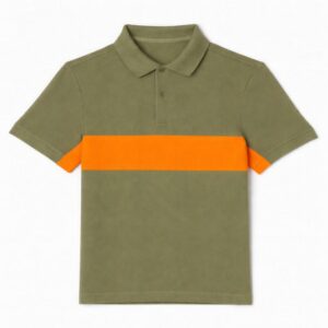 SAGE GREEN & ORANGE POLO