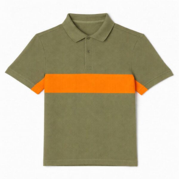 SAGE GREEN & ORANGE POLO