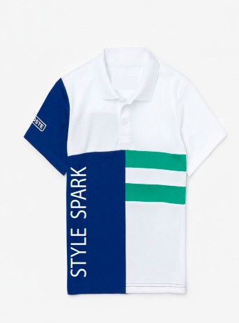 WHITE & NAVY POLO