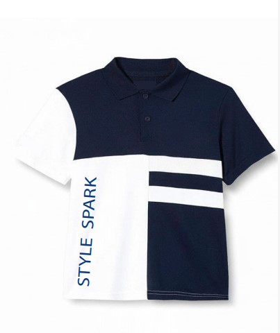 WHITE & NAVY POLO