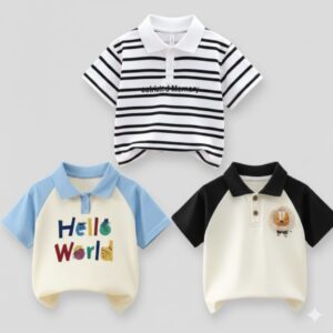 Stylish Cotton Kids Polo 3 Pcs Combo for Boys- SSKC-603