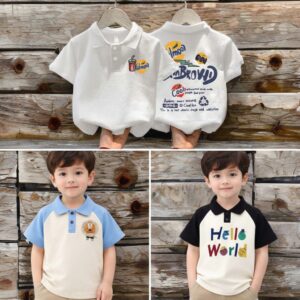 Stylish Cotton Kids Polo 3 Pcs Combo for Boys- SSKC-606