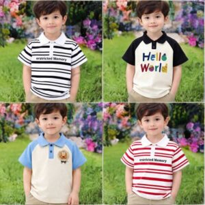 Stylish Cotton Kids Polo 4 Pcs Combo for Boys- SSKC-702