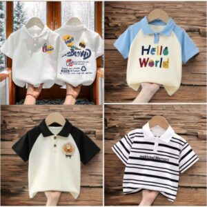 Stylish Cotton Kids Polo 4 Pcs Combo for Boys- SSKC-703