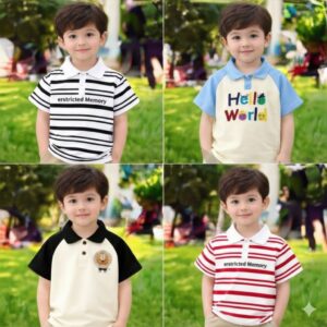 Stylish Cotton Kids Polo 4 Pcs Combo for Boys- SSKC-705