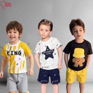 Stylish Cotton Kids Polo 3 Pcs Combo for Boys- SSKC-614