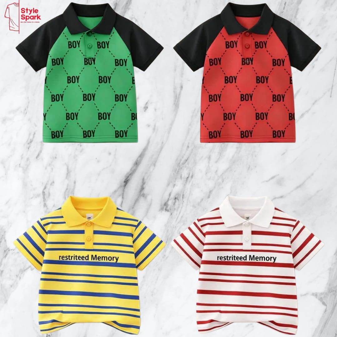 Stylish Cotton Kids Polo 4 Pcs Combo for Boys- SSKC-401