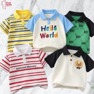 Stylish Cotton Kids Polo 5 Pcs Combo for Boys- SSKC-501
