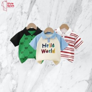 Stylish Cotton Kids Polo 3 Pcs Combo for Boys- SSKC-607