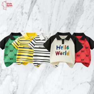 Stylish Cotton Kids Polo 5 Pcs Combo for Boys- SSKC-502